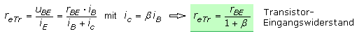 Eingangsimpedanz einer Transistorbasisstufe