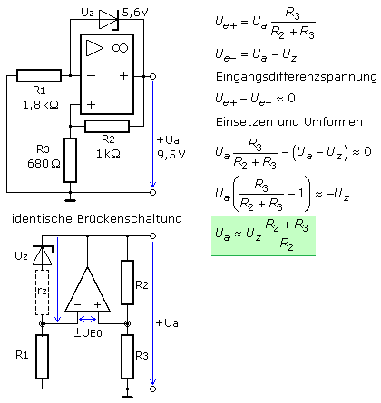 Konstantspannungsquelle mit OPV
