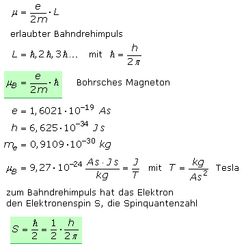 Berechnungen zum Magneton